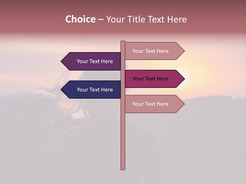 The Girl Looks At The Sunset PowerPoint Template