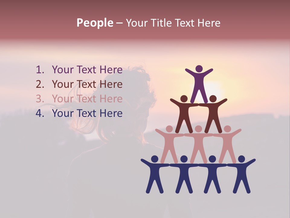 The Girl Looks At The Sunset PowerPoint Template