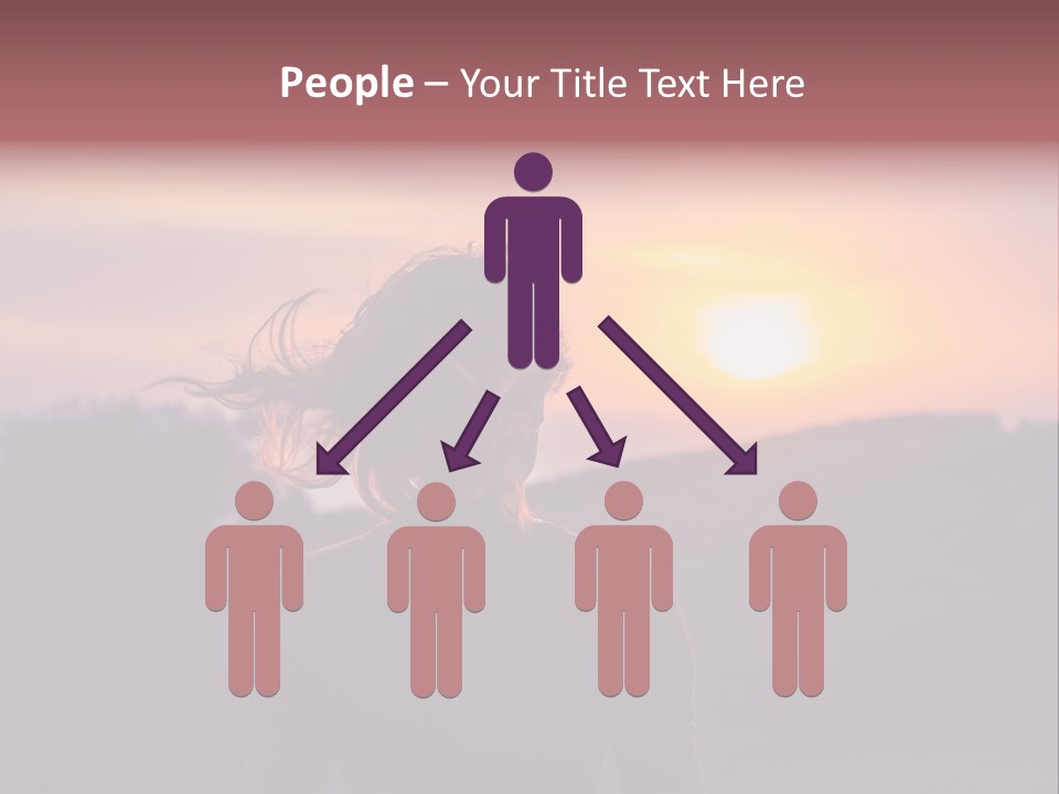 The Girl Looks At The Sunset PowerPoint Template