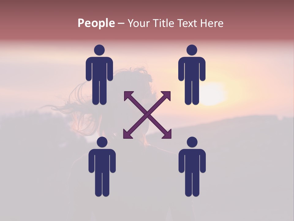 The Girl Looks At The Sunset PowerPoint Template