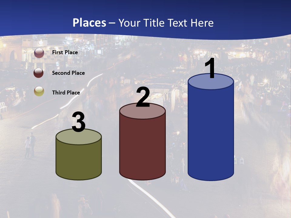 A Group Of People Walking Around A City At Night PowerPoint Template