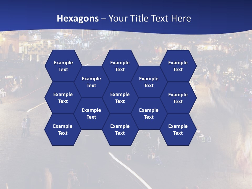 A Group Of People Walking Around A City At Night PowerPoint Template