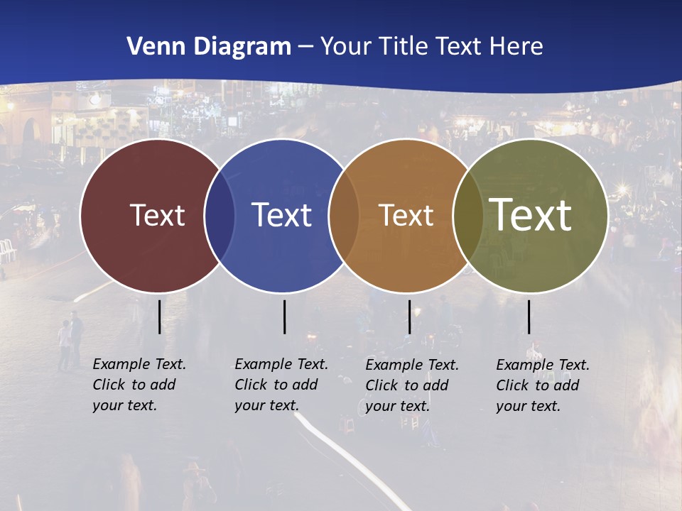 A Group Of People Walking Around A City At Night PowerPoint Template