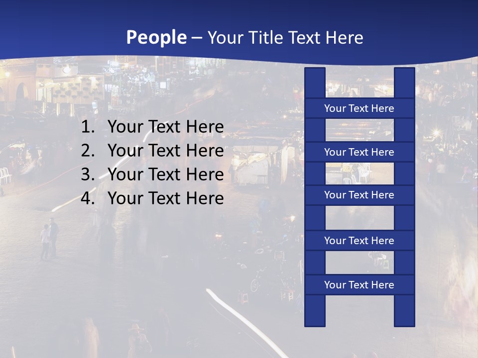 A Group Of People Walking Around A City At Night PowerPoint Template
