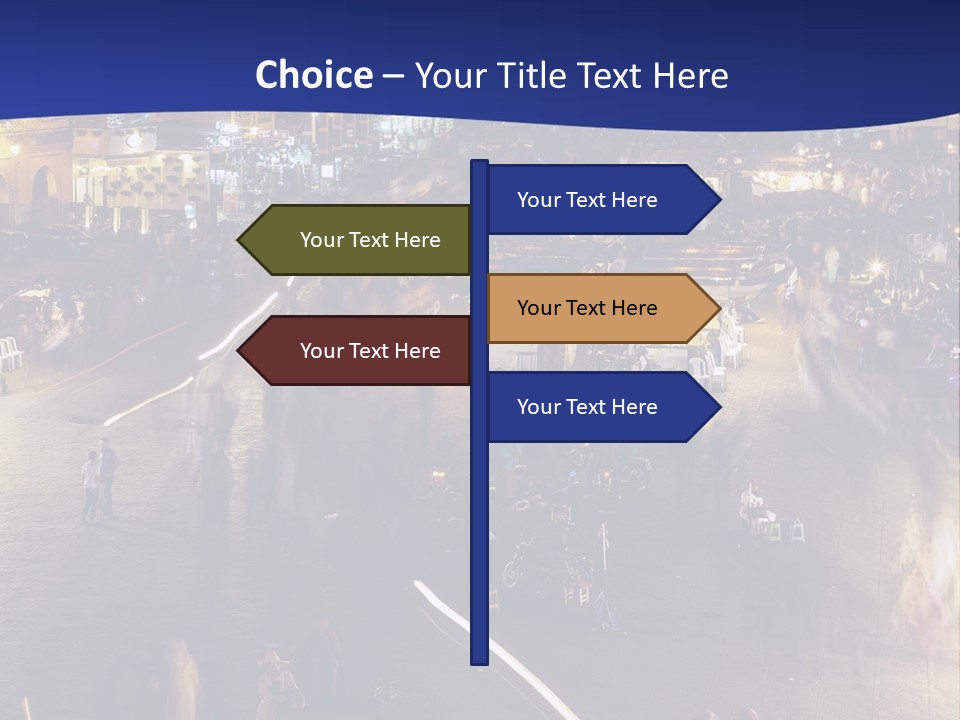 A Group Of People Walking Around A City At Night PowerPoint Template