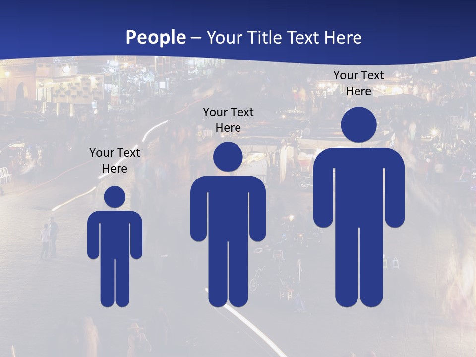 A Group Of People Walking Around A City At Night PowerPoint Template