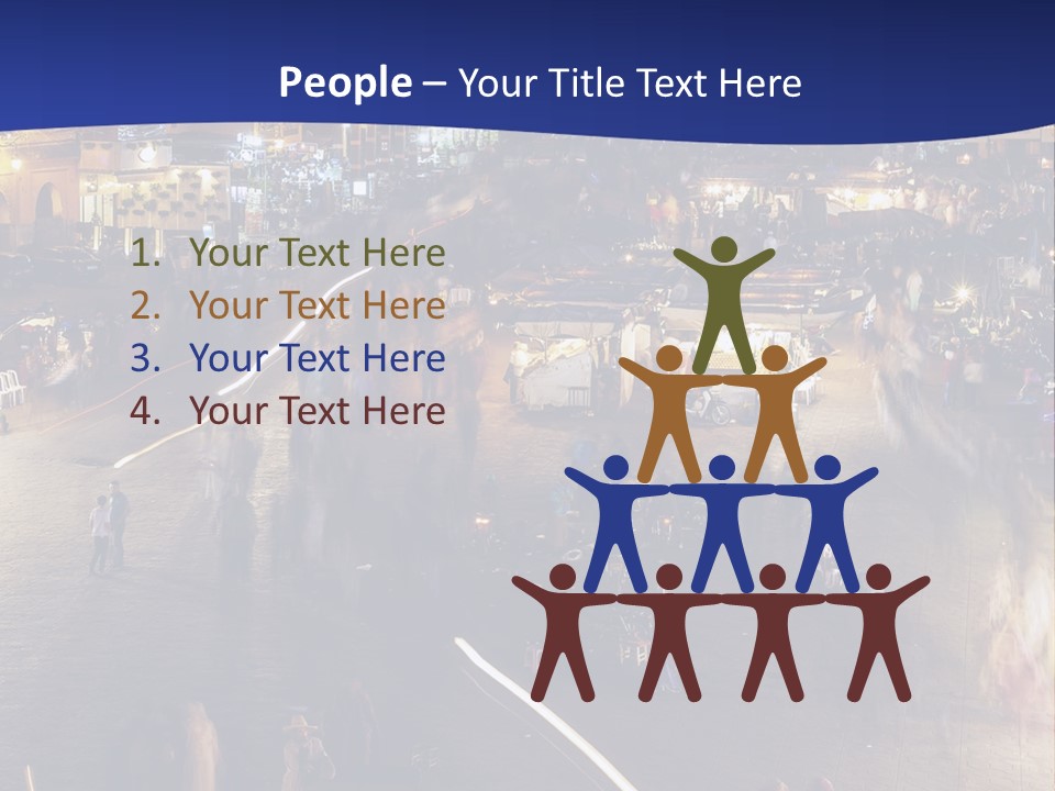 A Group Of People Walking Around A City At Night PowerPoint Template