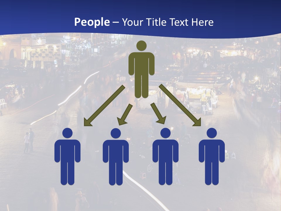 A Group Of People Walking Around A City At Night PowerPoint Template