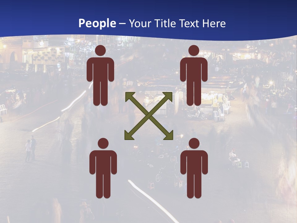 A Group Of People Walking Around A City At Night PowerPoint Template