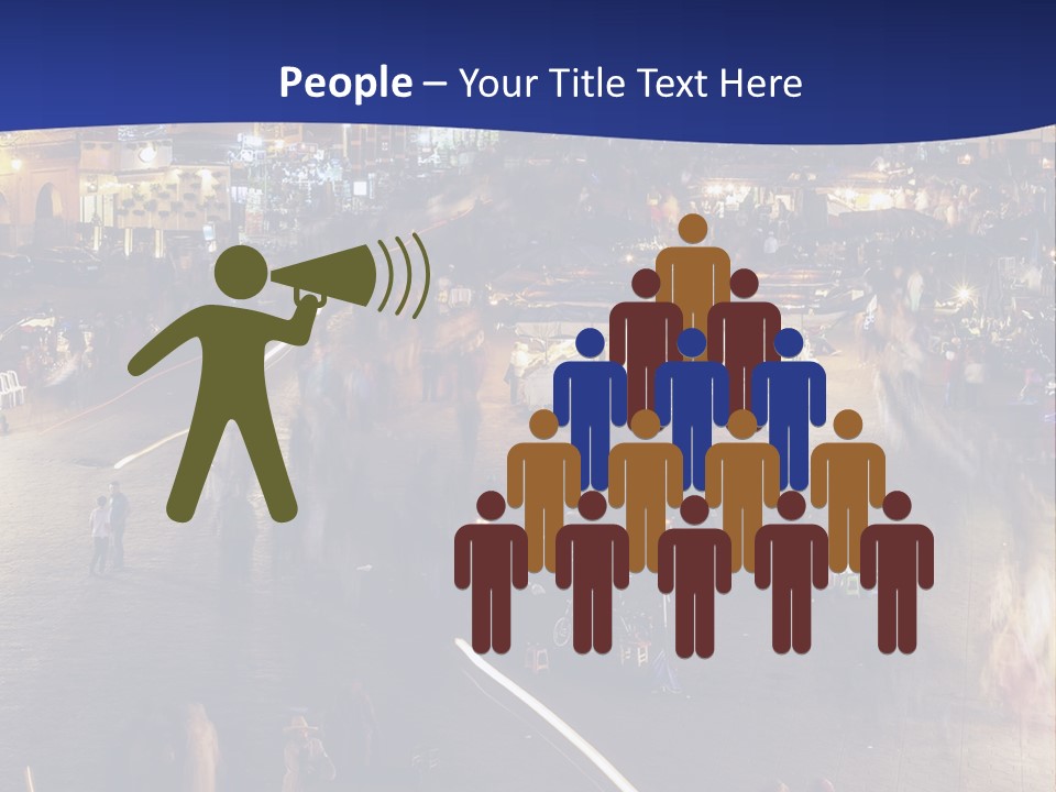 A Group Of People Walking Around A City At Night PowerPoint Template