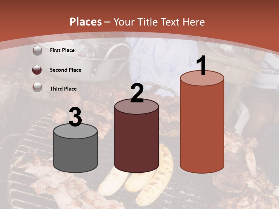 A Woman Cooking Food On A Grill With Bananas PowerPoint Template