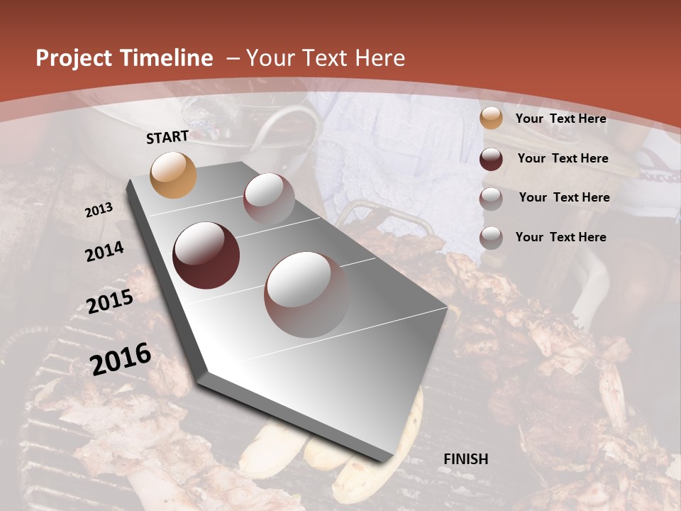 A Woman Cooking Food On A Grill With Bananas PowerPoint Template