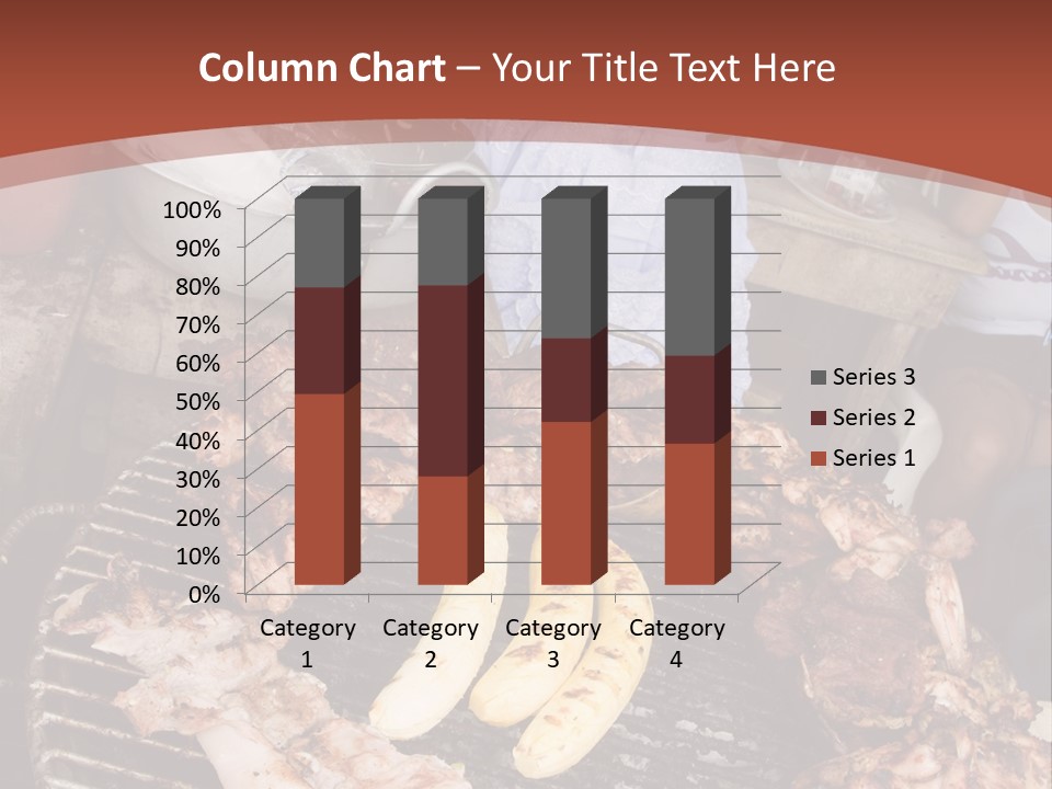 A Woman Cooking Food On A Grill With Bananas PowerPoint Template