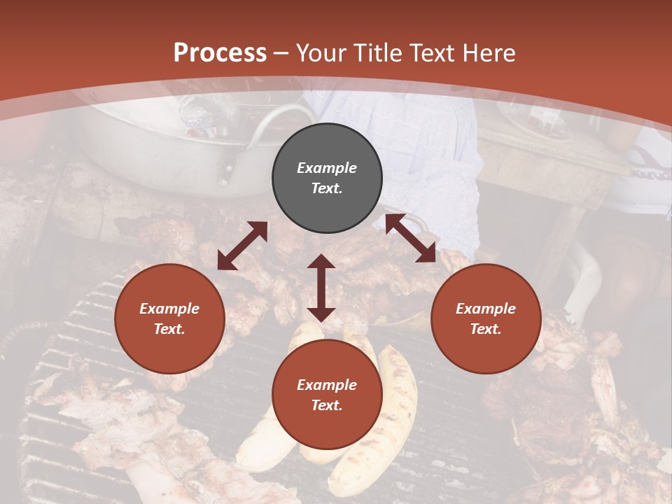 A Woman Cooking Food On A Grill With Bananas PowerPoint Template