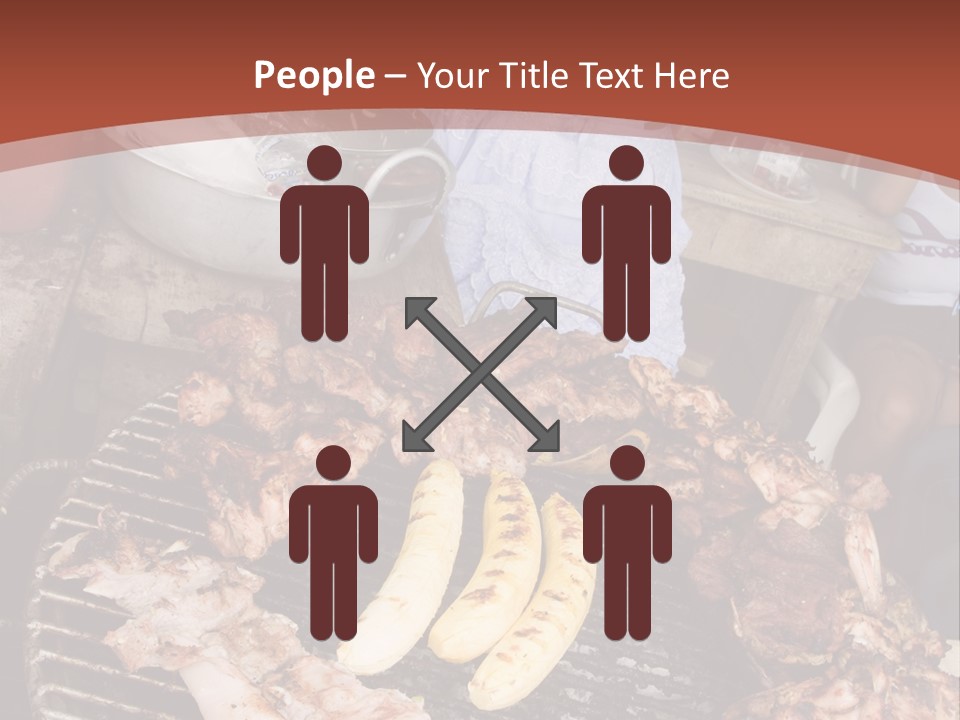 A Woman Cooking Food On A Grill With Bananas PowerPoint Template