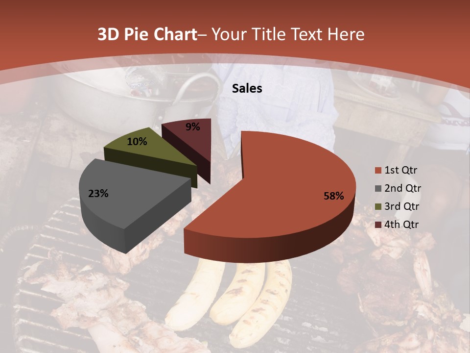 A Woman Cooking Food On A Grill With Bananas PowerPoint Template