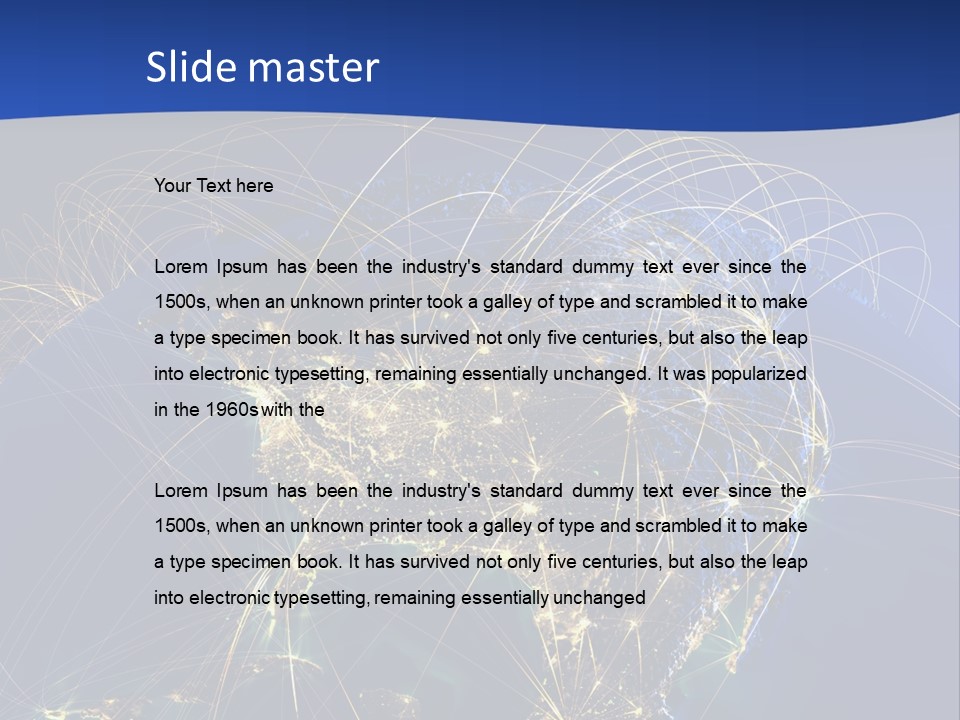 A Map Of The United States With A Blue Background PowerPoint Template