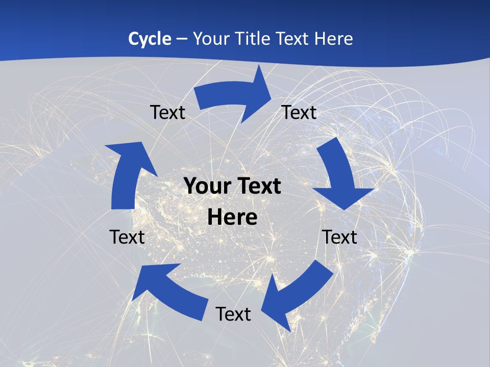 A Map Of The United States With A Blue Background PowerPoint Template