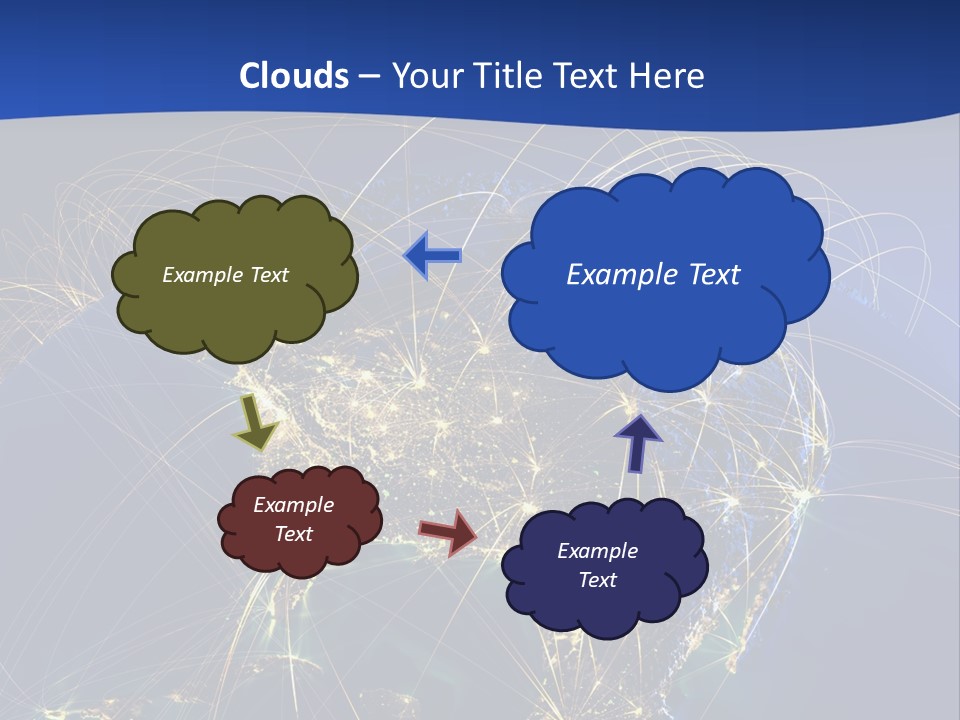 A Map Of The United States With A Blue Background PowerPoint Template