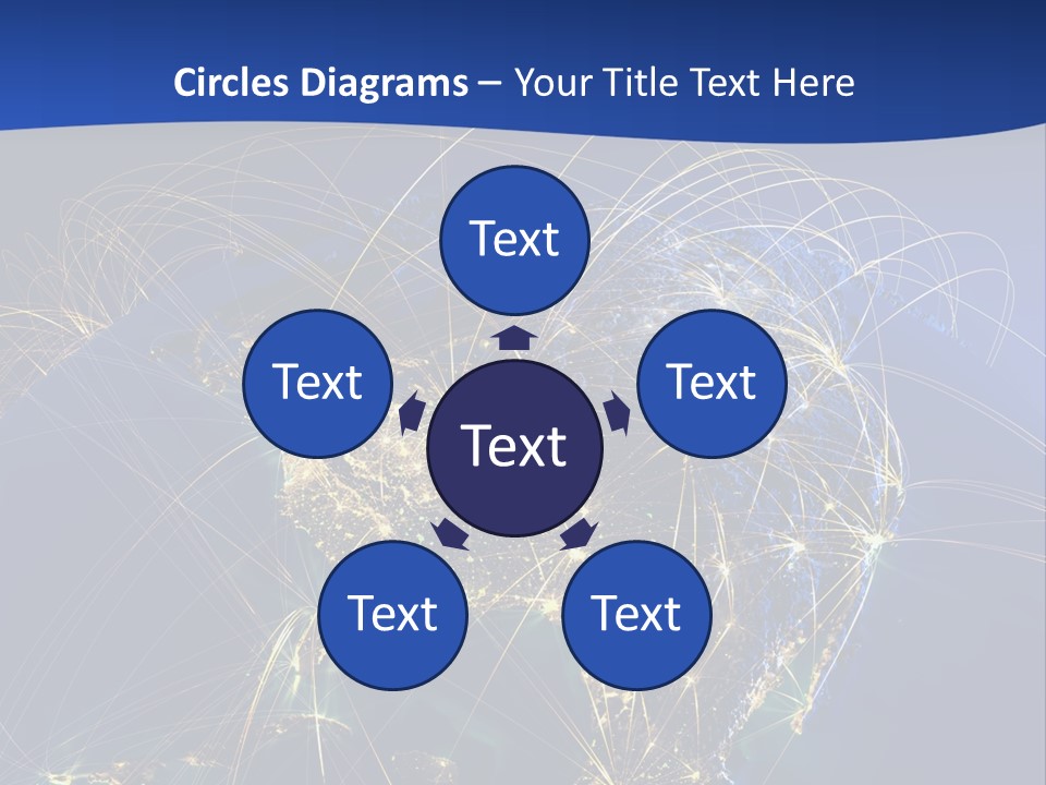 A Map Of The United States With A Blue Background PowerPoint Template