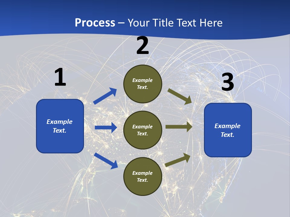 A Map Of The United States With A Blue Background PowerPoint Template