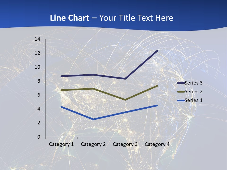 A Map Of The United States With A Blue Background PowerPoint Template