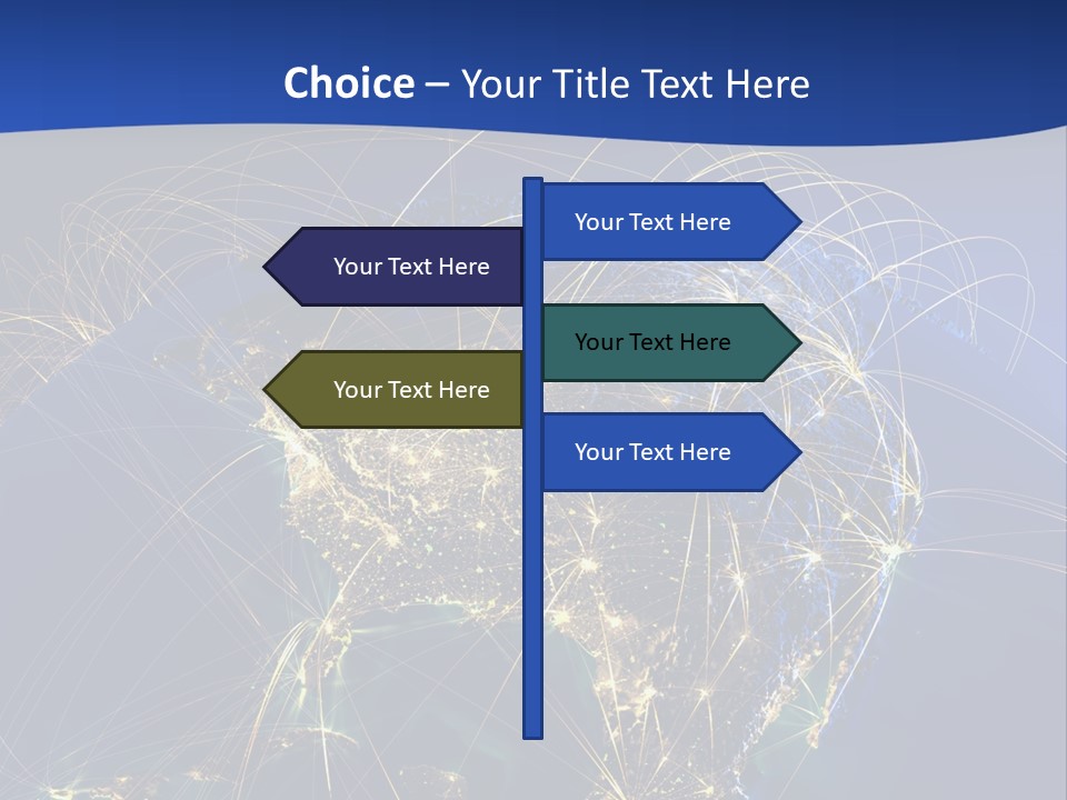 A Map Of The United States With A Blue Background PowerPoint Template