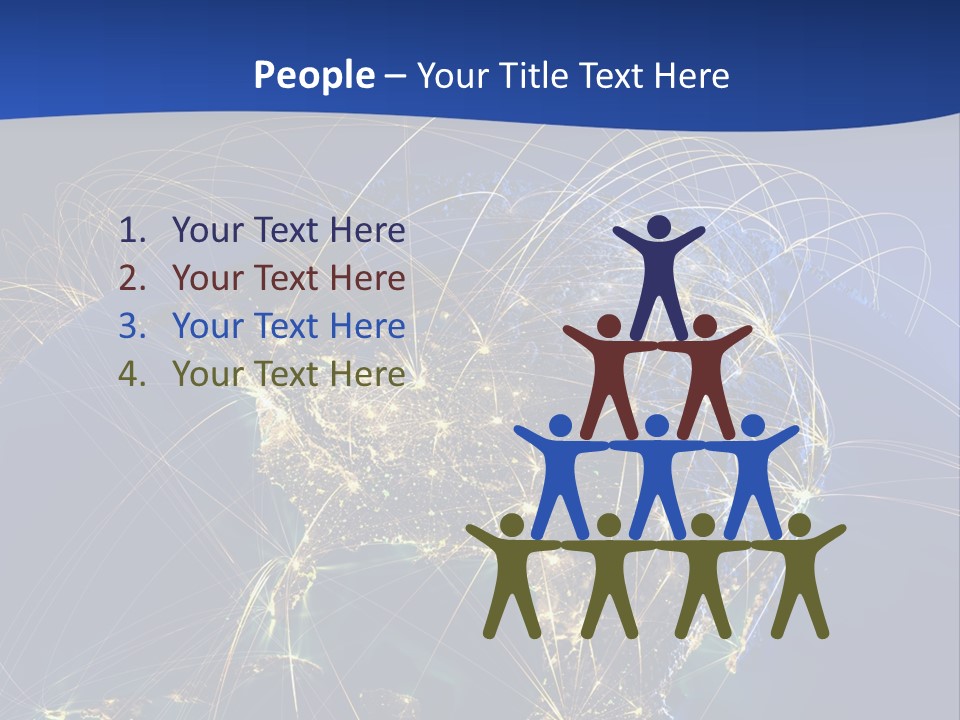 A Map Of The United States With A Blue Background PowerPoint Template