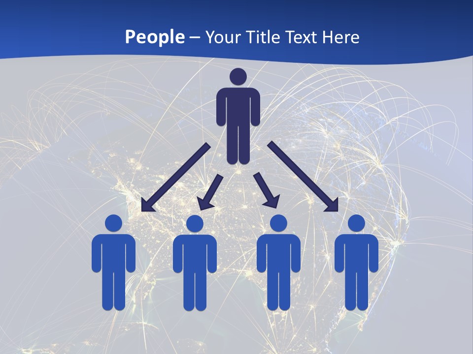 A Map Of The United States With A Blue Background PowerPoint Template