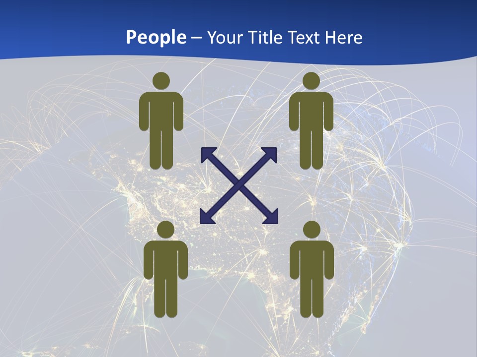 A Map Of The United States With A Blue Background PowerPoint Template