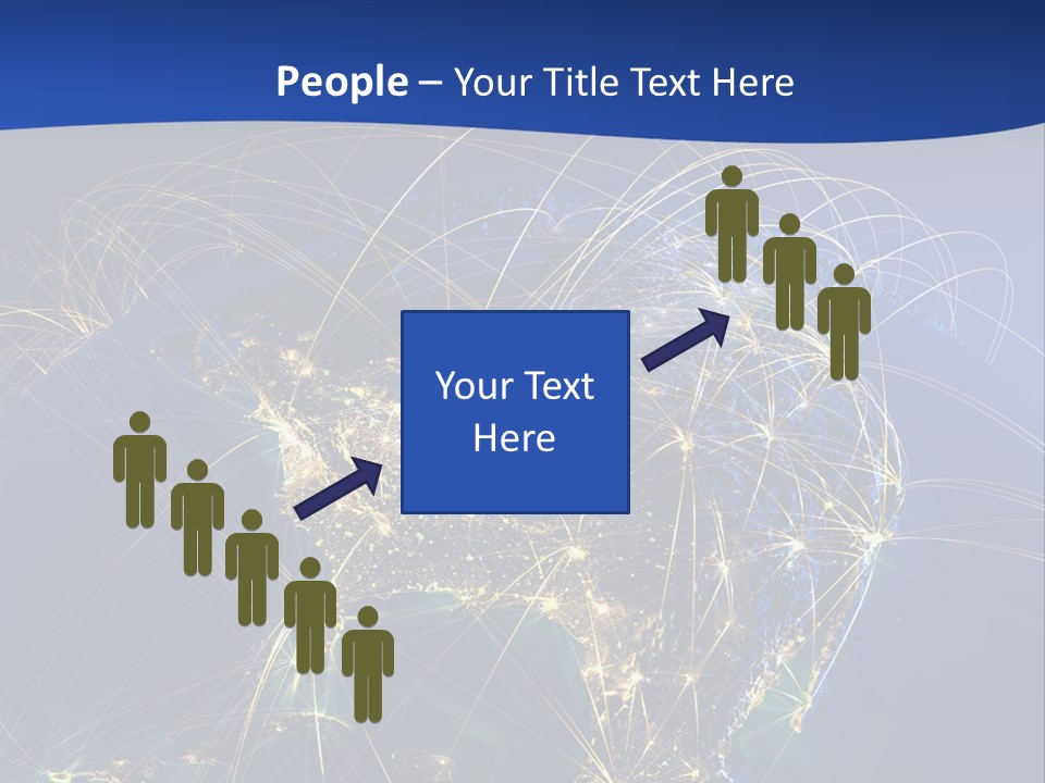 A Map Of The United States With A Blue Background PowerPoint Template