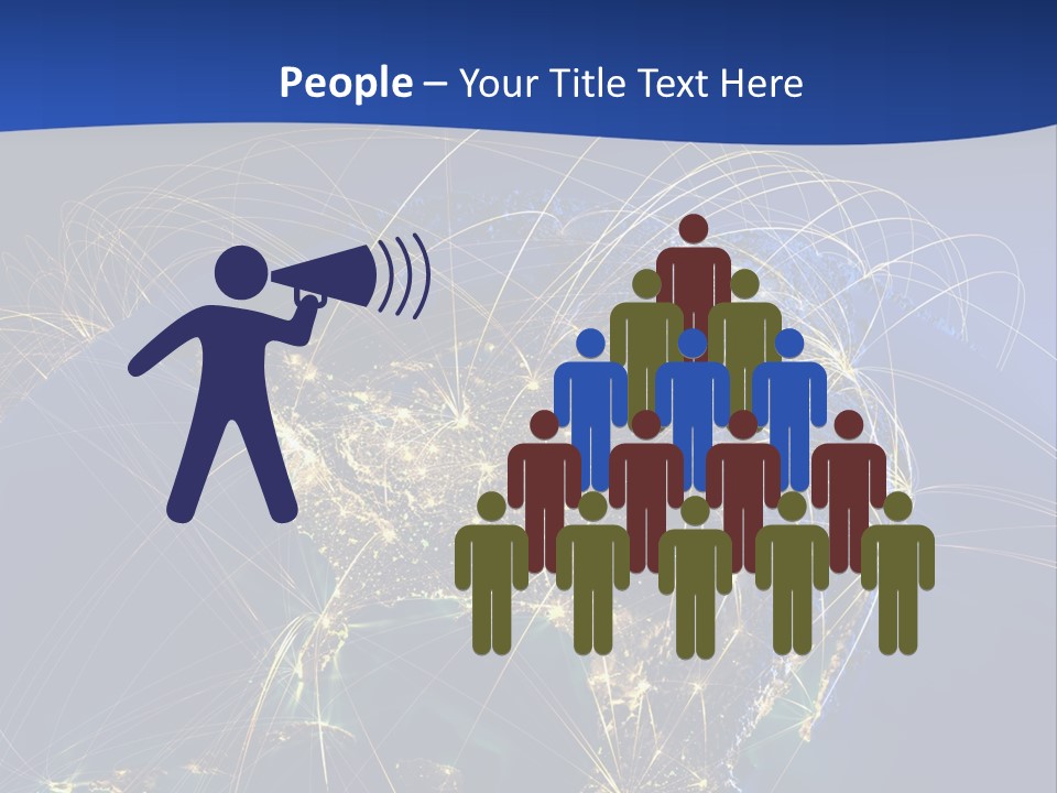 A Map Of The United States With A Blue Background PowerPoint Template