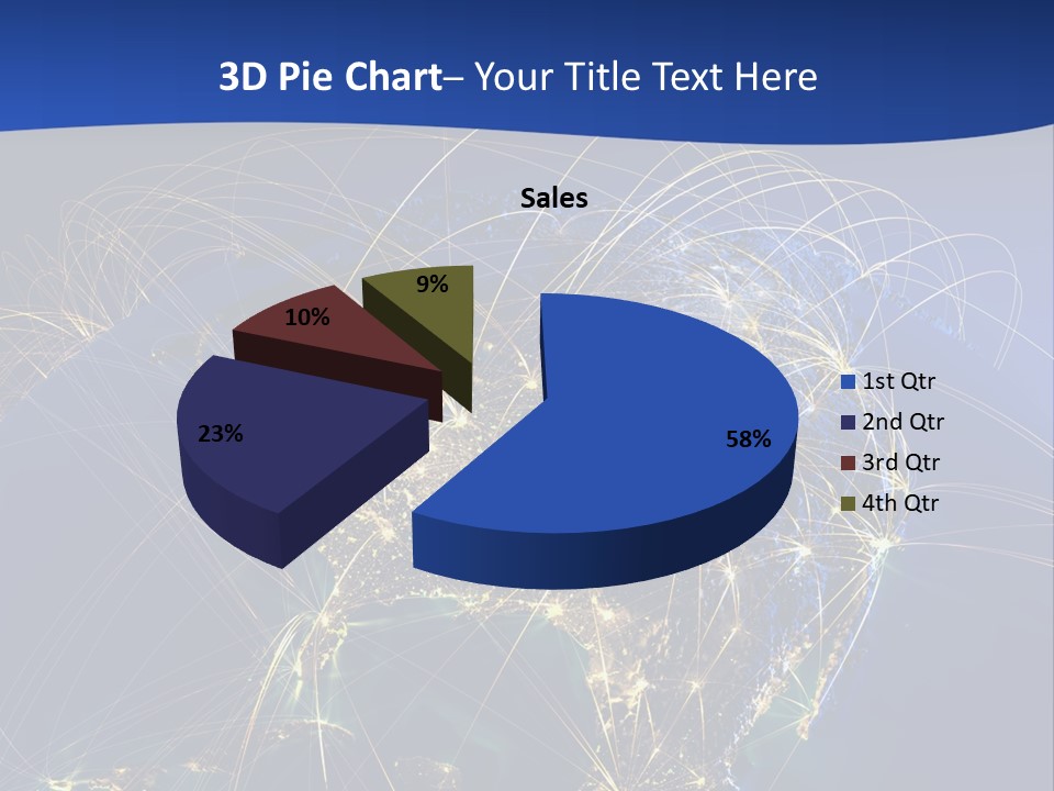 A Map Of The United States With A Blue Background PowerPoint Template