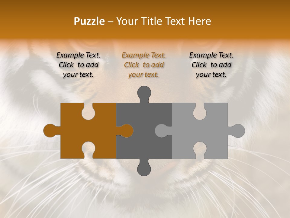 A Close Up Of A Tiger's Face With A Yellow Background PowerPoint Template