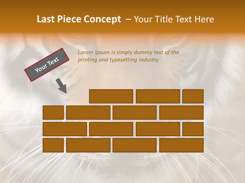 A Close Up Of A Tiger's Face With A Yellow Background PowerPoint Template