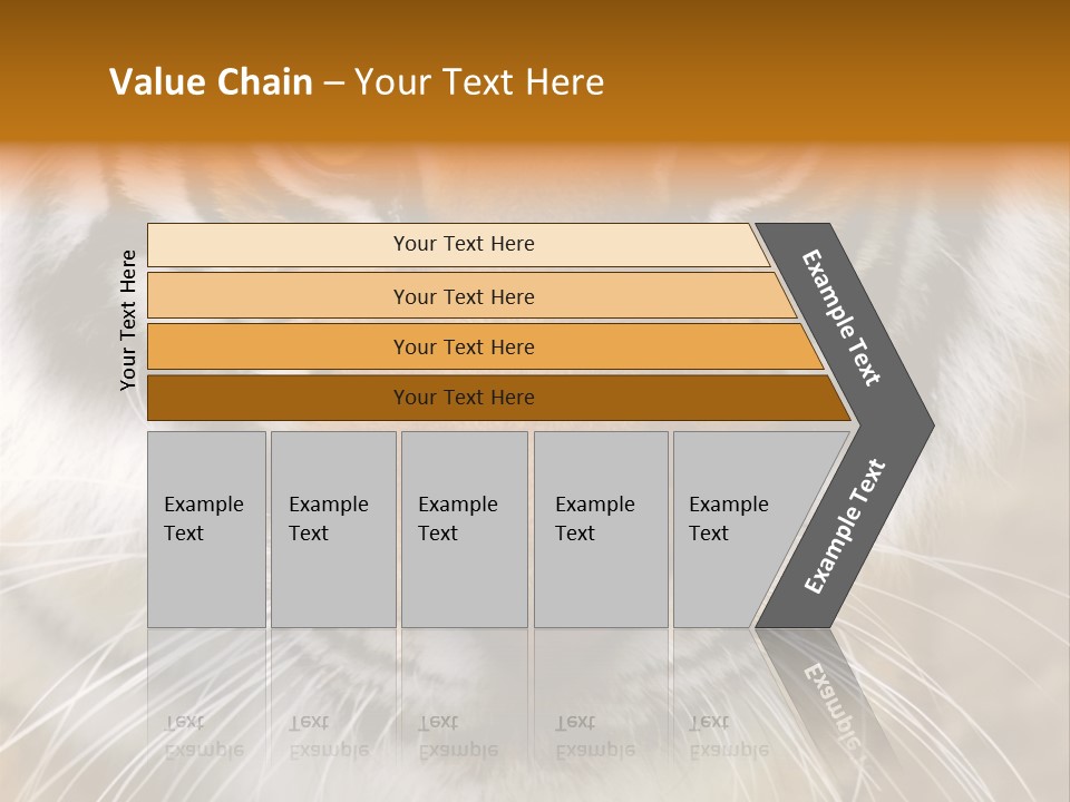 A Close Up Of A Tiger's Face With A Yellow Background PowerPoint Template