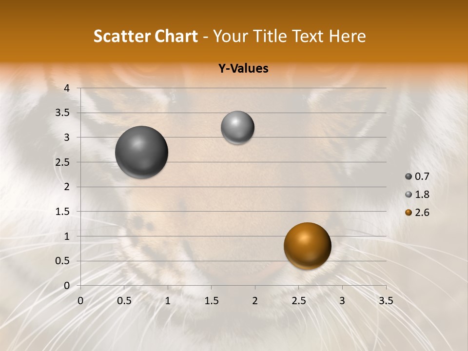 A Close Up Of A Tiger's Face With A Yellow Background PowerPoint Template