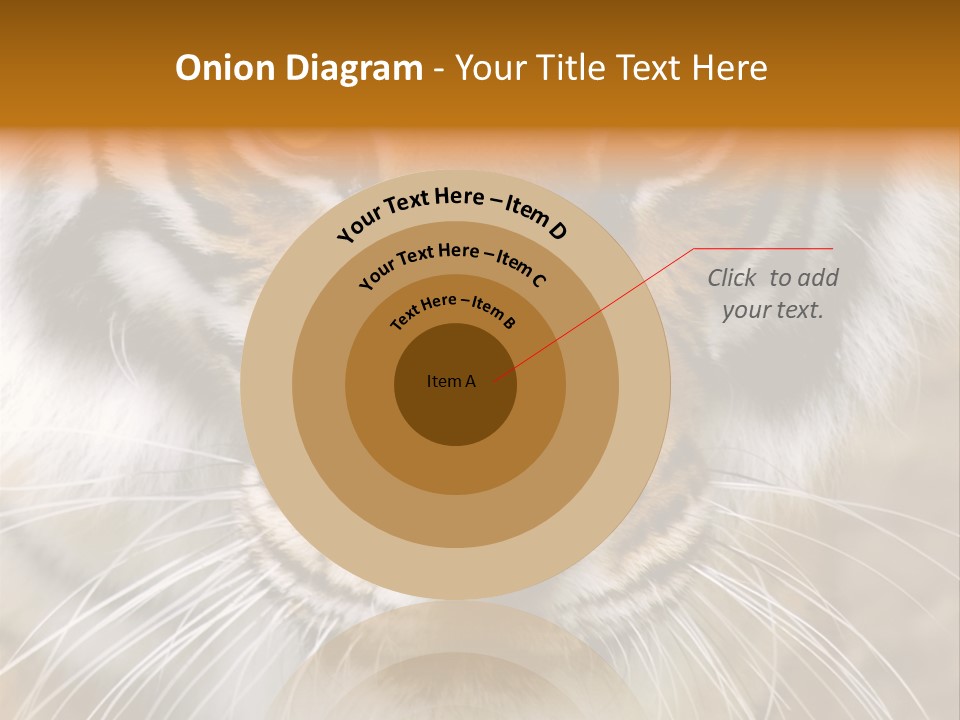 A Close Up Of A Tiger's Face With A Yellow Background PowerPoint Template