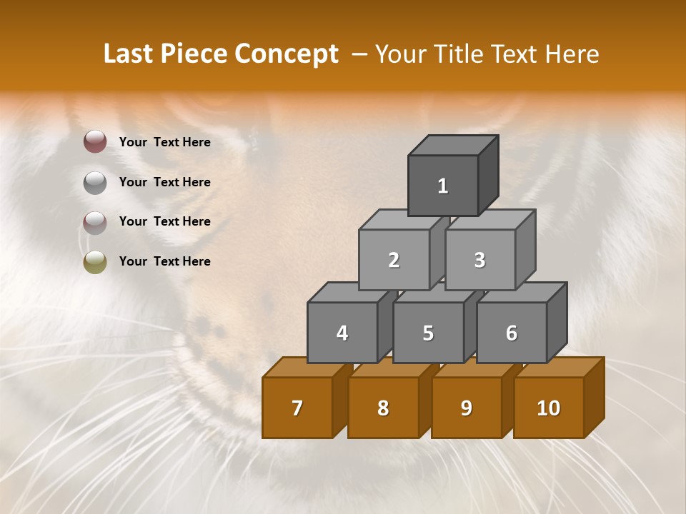 A Close Up Of A Tiger's Face With A Yellow Background PowerPoint Template