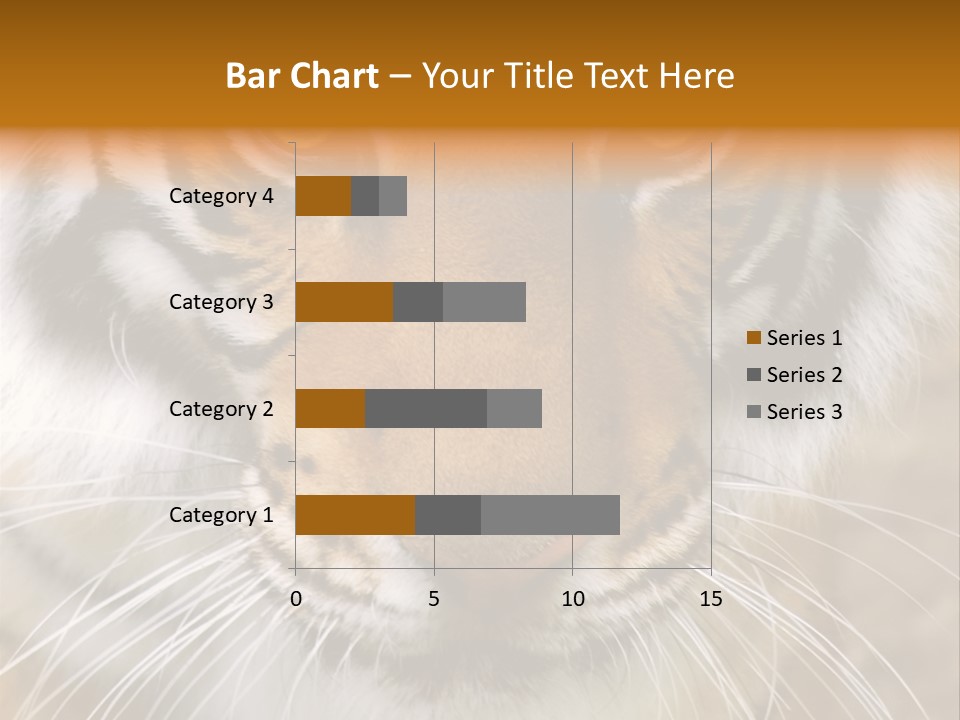A Close Up Of A Tiger's Face With A Yellow Background PowerPoint Template