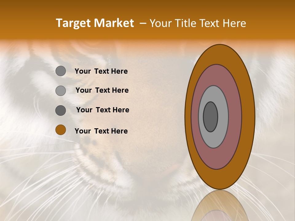 A Close Up Of A Tiger's Face With A Yellow Background PowerPoint Template