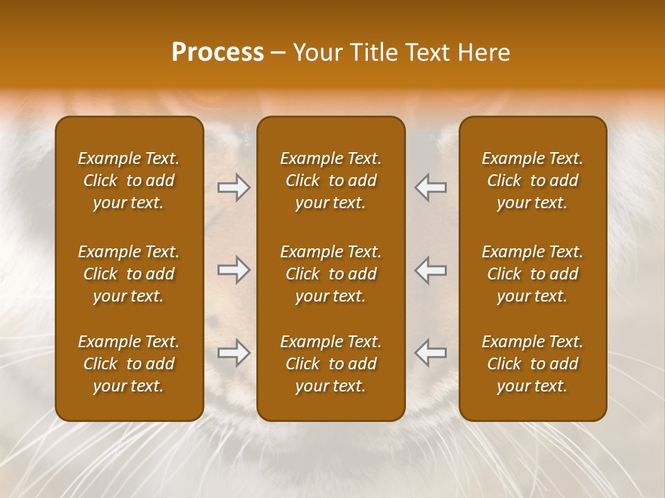 A Close Up Of A Tiger's Face With A Yellow Background PowerPoint Template