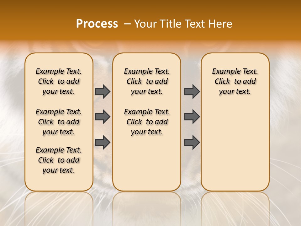 A Close Up Of A Tiger's Face With A Yellow Background PowerPoint Template