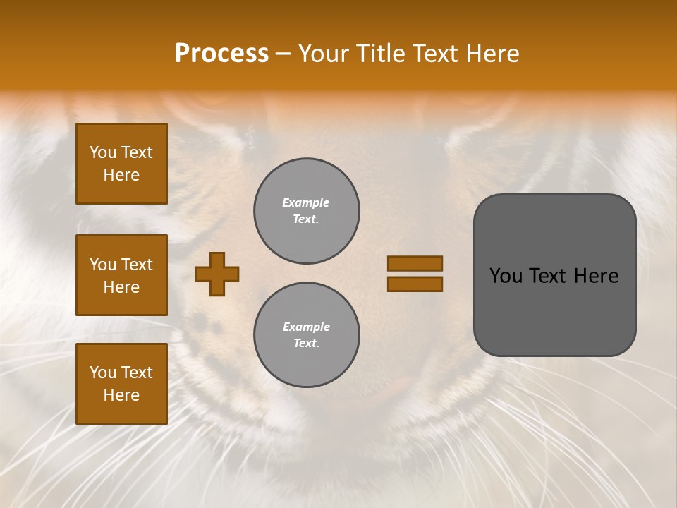 A Close Up Of A Tiger's Face With A Yellow Background PowerPoint Template