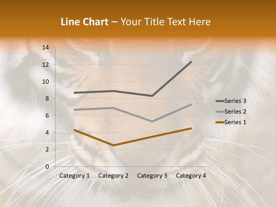 A Close Up Of A Tiger's Face With A Yellow Background PowerPoint Template