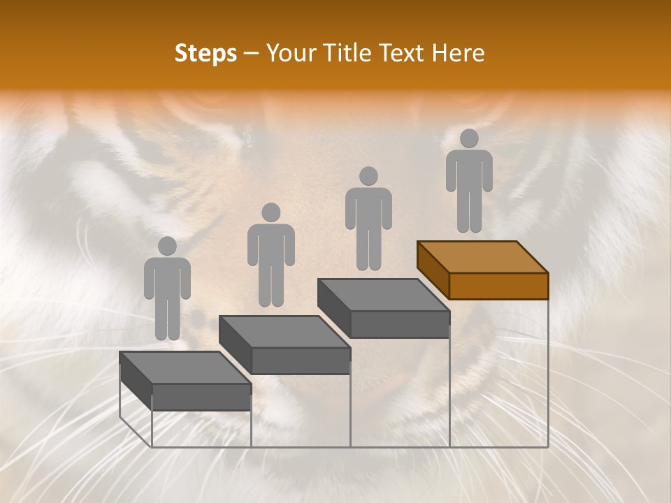 A Close Up Of A Tiger's Face With A Yellow Background PowerPoint Template