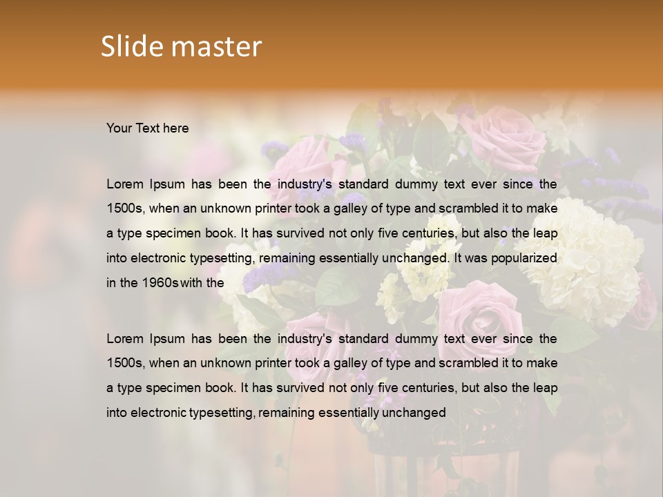 A Vase Filled With Lots Of Purple And White Flowers PowerPoint Template