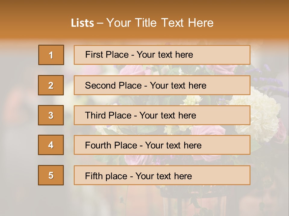 A Vase Filled With Lots Of Purple And White Flowers PowerPoint Template