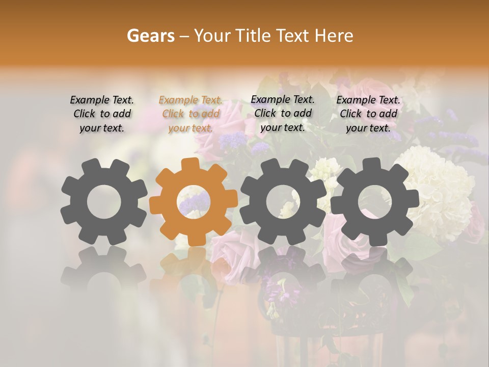 A Vase Filled With Lots Of Purple And White Flowers PowerPoint Template