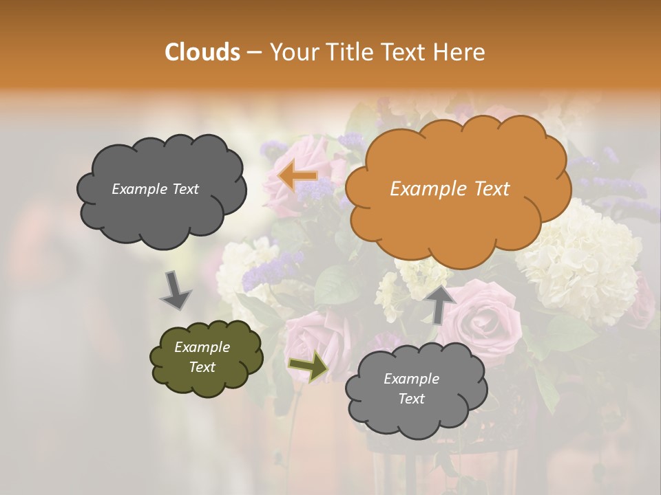 A Vase Filled With Lots Of Purple And White Flowers PowerPoint Template